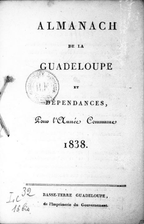 Almanach de la Guadeloupe et dépendances (1822-1851)