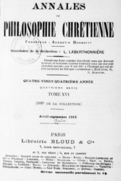 Annales de philosophie chrétienne (1830-1913)