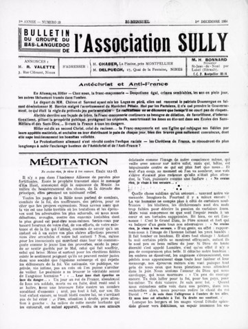 Bulletin du Groupe du Bas-Languedoc de l’Association Sully (1933-1944)