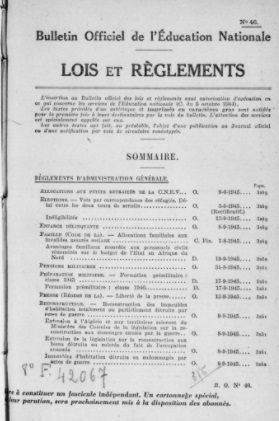 Bulletin officiel de l'éducation nationale (1945-1974)