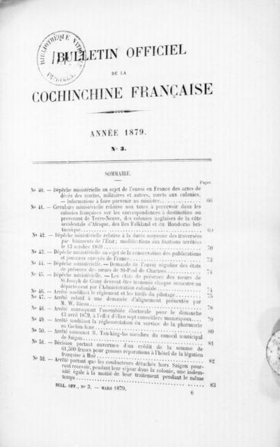Bulletin officiel de l'Expédition de Cochinchine (1961-1863)