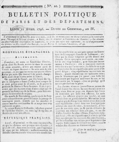 Bulletin politique de Paris et des départemens (1796)