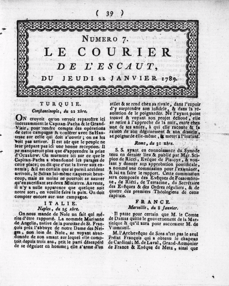 Le Courier de l'Escaut (1784-1798)