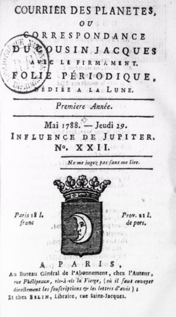 Courrier des planètes, ou Correspondance du cousin Jacques avec le firmament (1788-1789)