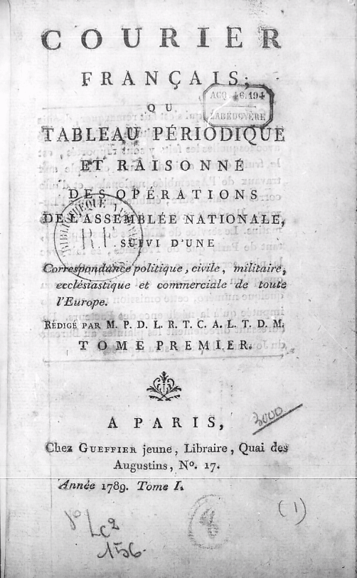 Courrier français ou Tableau périodique (1789-1796)