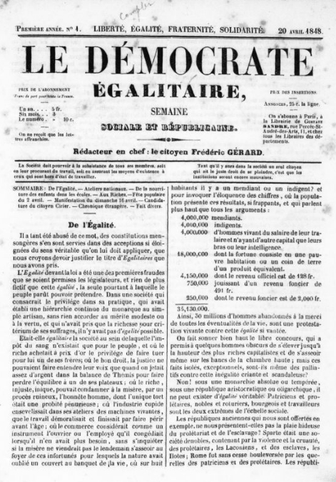 Le Démocrate égalitaire (1848)
