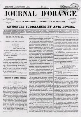 Journal d'Orange (1850-1857)