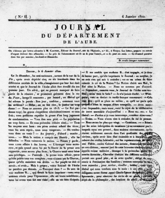Journal du département de l'Aube (1820)