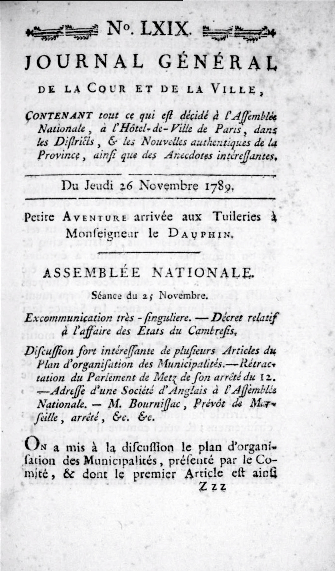 Journal général de la cour et de la ville (1789-1792)