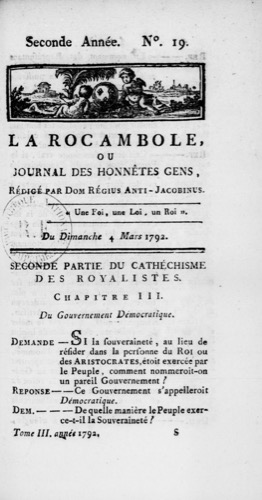 Le Rocambole des journaux, ou histoire capucino-comique de la Révolution (1791-1792)