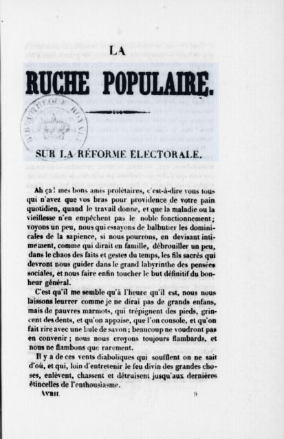 La Ruche populaire (1839-1849)