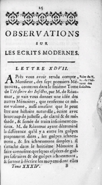 Observations sur les écrits modernes (1735-1743)