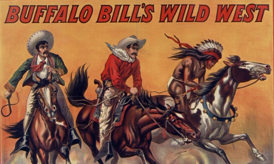 Affiche promotionnelle en faveur du spectacle Buffalo Bill's Wild West, 1905 - source : Gallica-BnF