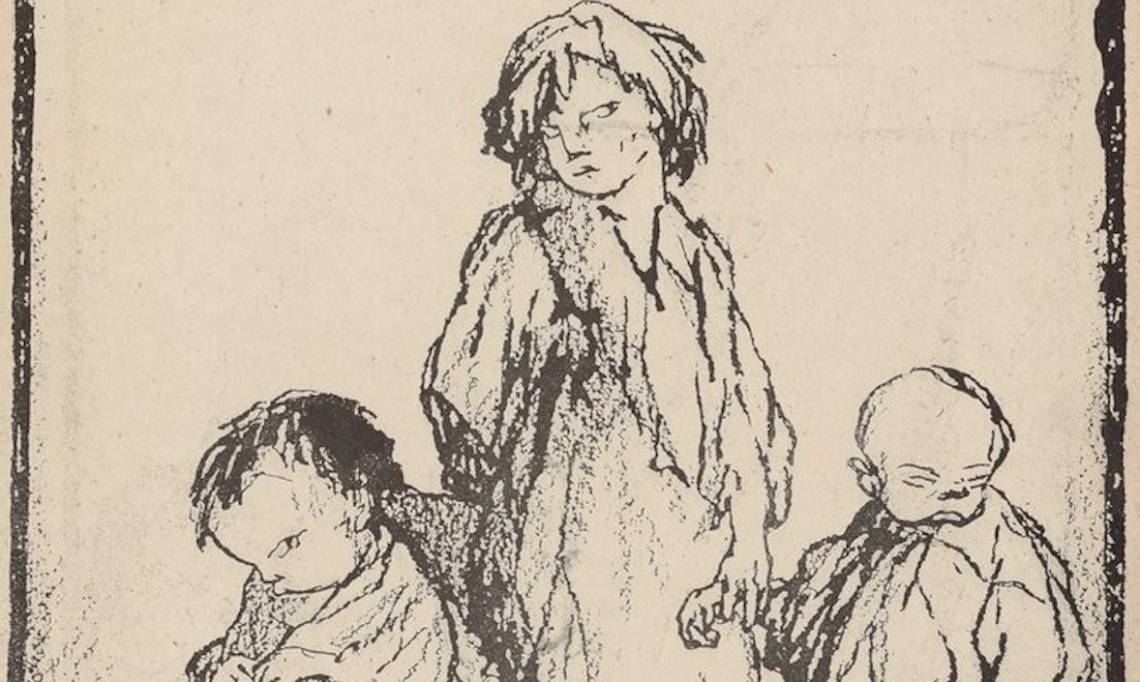 « Les enfants de saturne », dessin de L'Assiette au Beurre critiquant les effets morbides de la céruse sur les enfants, 1900-1915 - source : Gallica-BnF