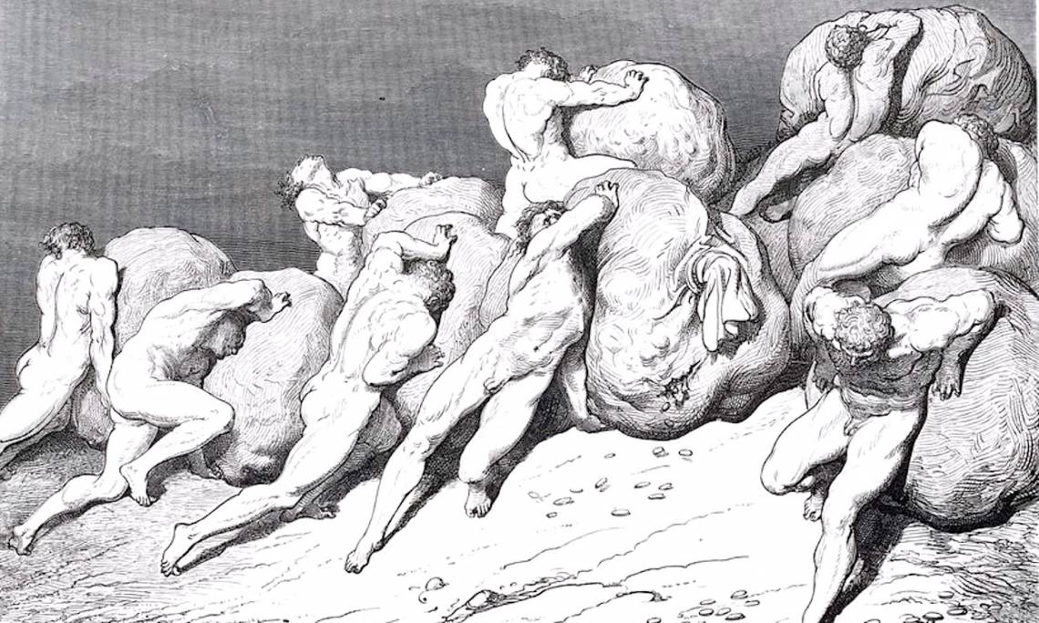 «[...] Jamais sous la lune ne pourrait donner un moment de repos à une seule de ces âmes fatiguées », estampe de Gustave Doré, 1861 - source : Gallica-BnF 