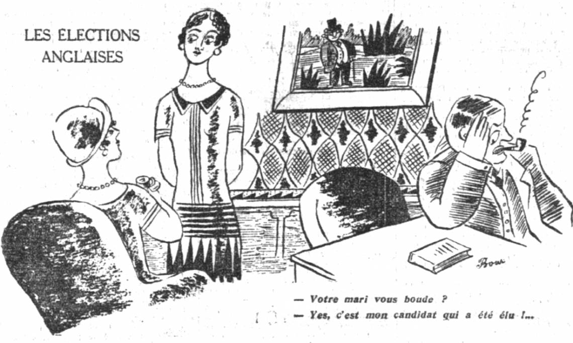 « Les élections anglaises », dessin humoristique paru dans Le Petit Parisien, 1929 - source : RetroNews-BnF 