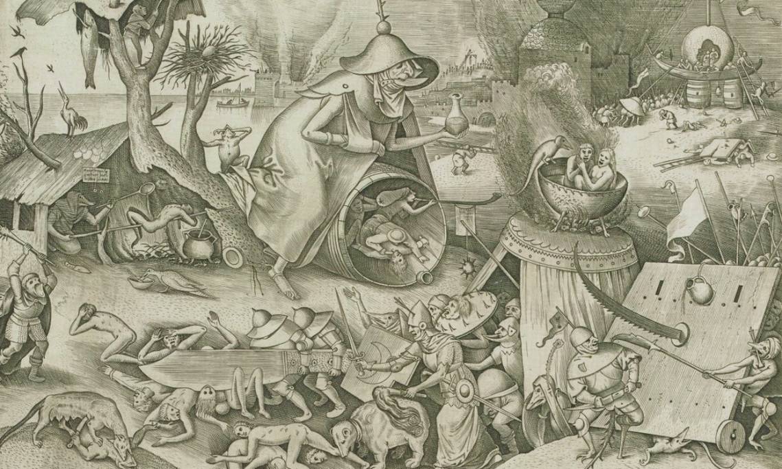 Les sept péchés capitaux, la colère, estampe de Peter Brueghel, 1558 - source : Gallica-BnF