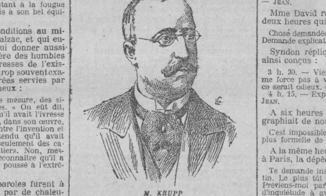 Frédéric Krupp, illustration parue dans Le Journal, novembre 1902 - source : RetroNews-BnF