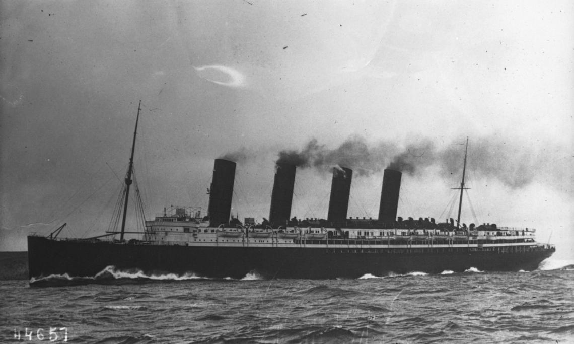 Photo du Lusitania, paquebot britannique coulé le 7 mai 1915, Agence Rol - source : Gallica-BnF