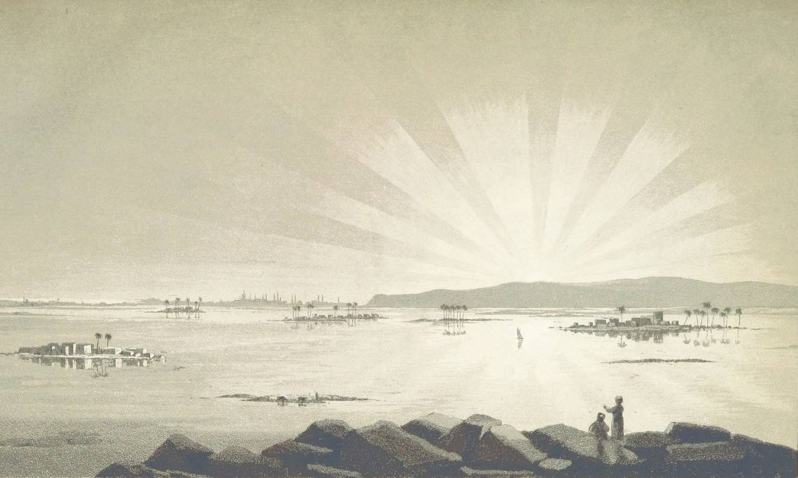 Vue du Nil depuis Le Caire, circa 1830 - source : WikiCommons