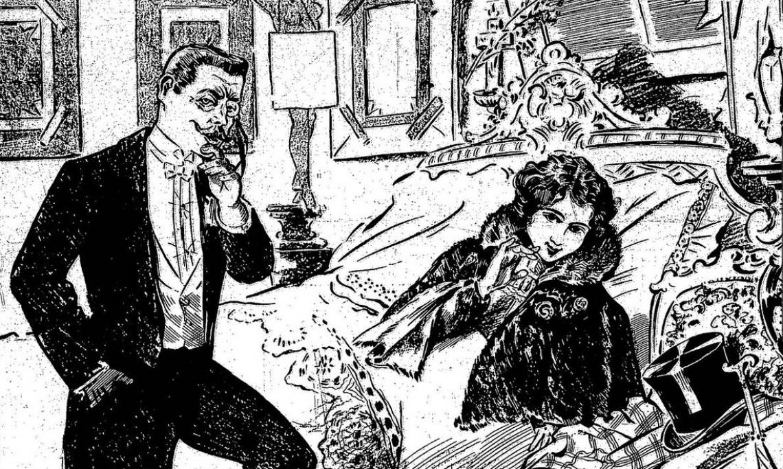 Une nuit de noces sous le règne de M. Bérenger, Une de La Caricature, 1898 - source : RetroNews-BnF