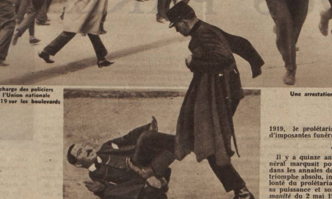 « Une brute particulièrement zélée », photo parue dans Regards, 1934 – source : RetroNews-BnF
