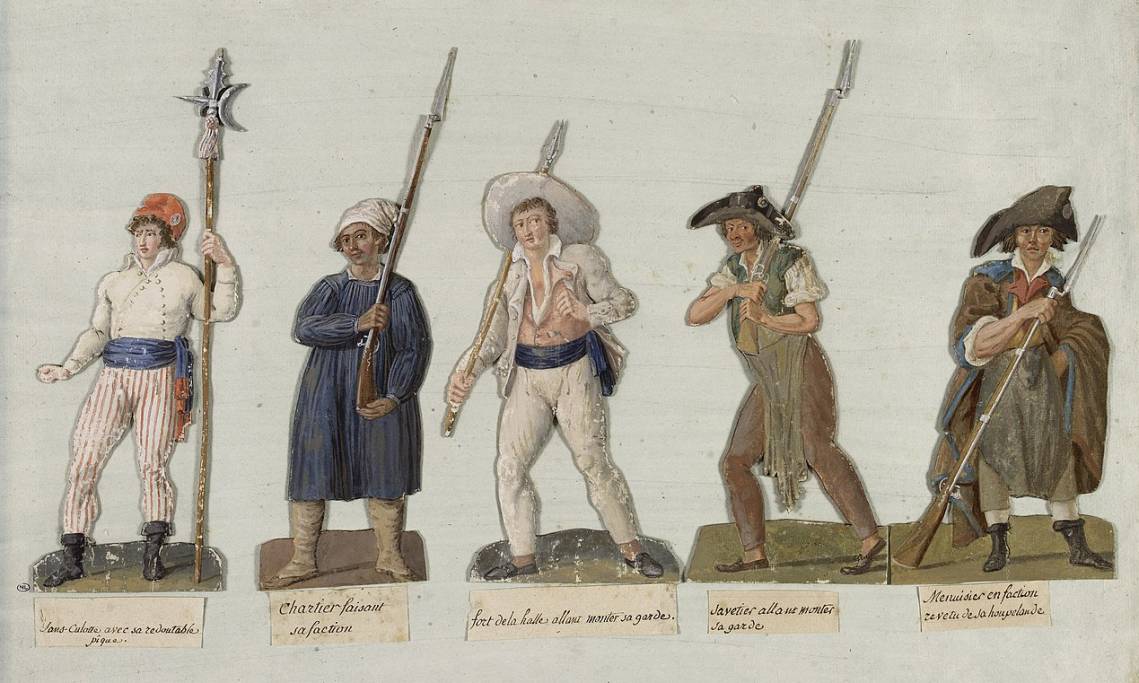 Sans-culottes en armes, gouache de Jean-Baptiste Lesueur, 1793-1794, musée Carnavalet - source : WikiCommons
