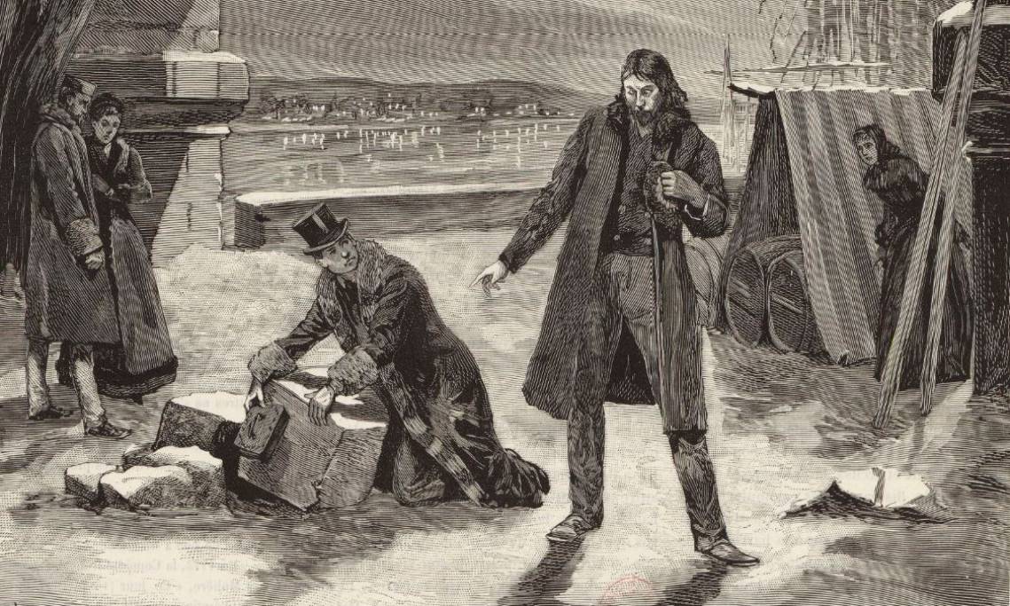 « Crime et châtiment » joué au Théâtre de l'Odéon, estampe de Paul Destez, 1888 - source : Gallica-BnF