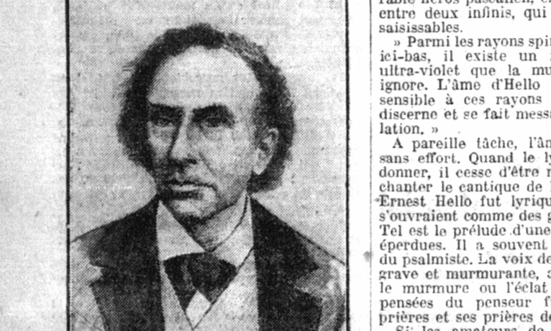 Portrait d'Ernest Hello appartenant à son ami Léon Bloy et datant de 1879, La Croix, 1922 - source : RetroNews-BnF