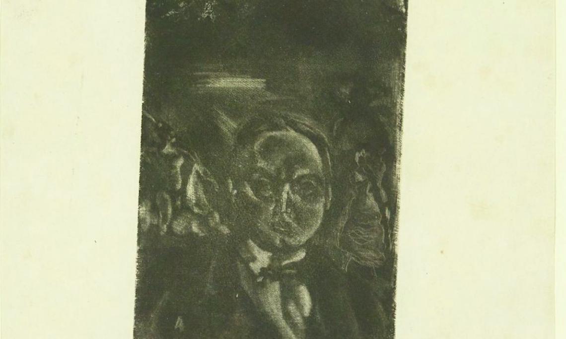 Estampe à l'effigie de l'écrivain et journaliste Pierre Mac Orlan, Jules Pacsin, circa 1925 - source : Gallica-BnF