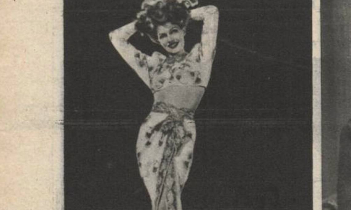 L'actrice, danseuse, et « pin-up » Rita Hayworth dans L'Intransigeant, 1935 - source : RetroNews-BnF