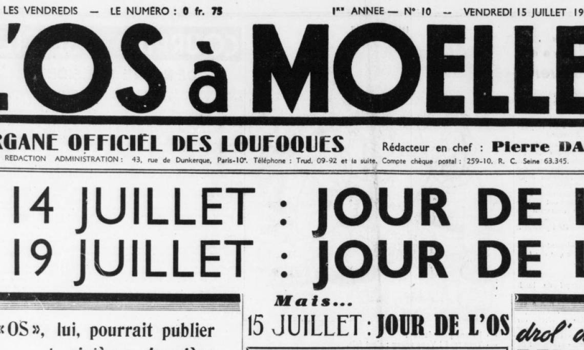 Bandeau de Une de « L'Os à moelle », 15 juillet 1938 - source : RetroNews-BnF