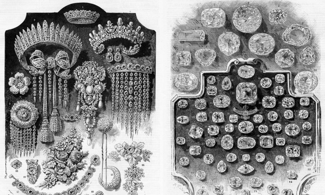 Pages du catalogue de la vente des joyaux de la Couronne en 1887 - Domaine public