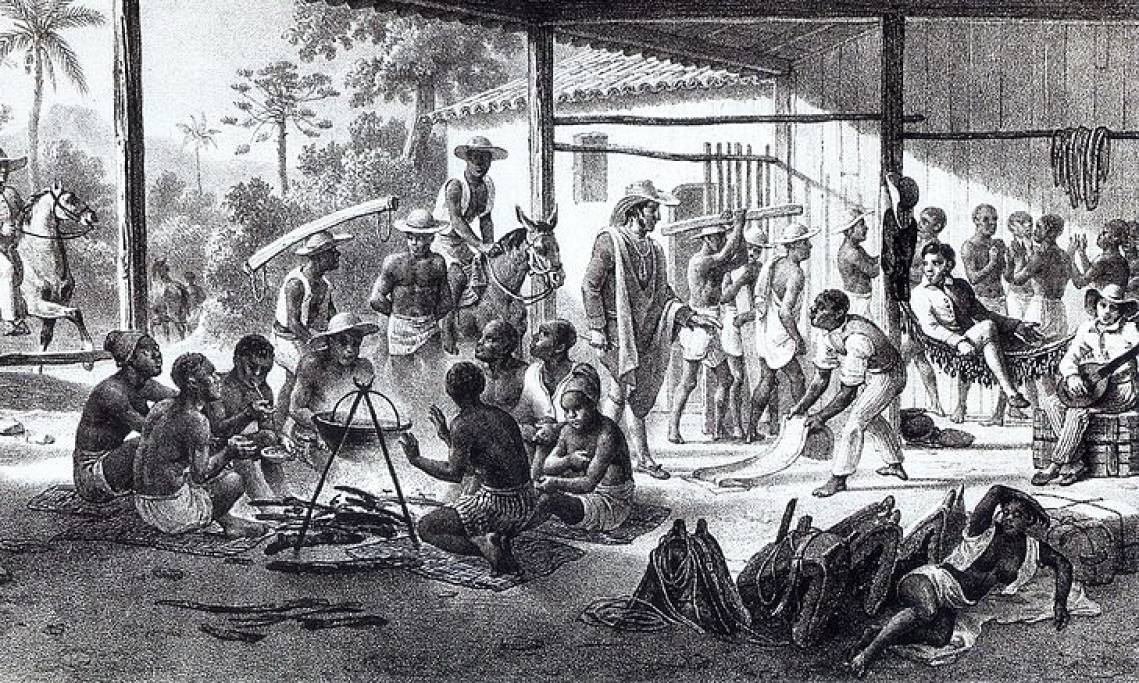 « Esclaves récemment achetés au Brésil », gravure de Johann Moritz Rugendas, 1830 - source : WikiCommons