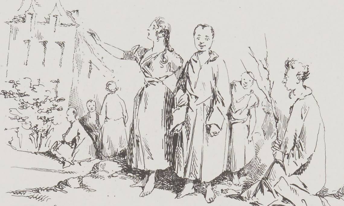 "Aliénés", estampe d'Henry Monnier, 1829 - source : Gallica-BnF