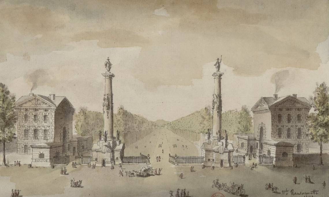 La barrière du Trône, dessin de Nicolas Ransonnette, 1787 - source : Gallica-BnF