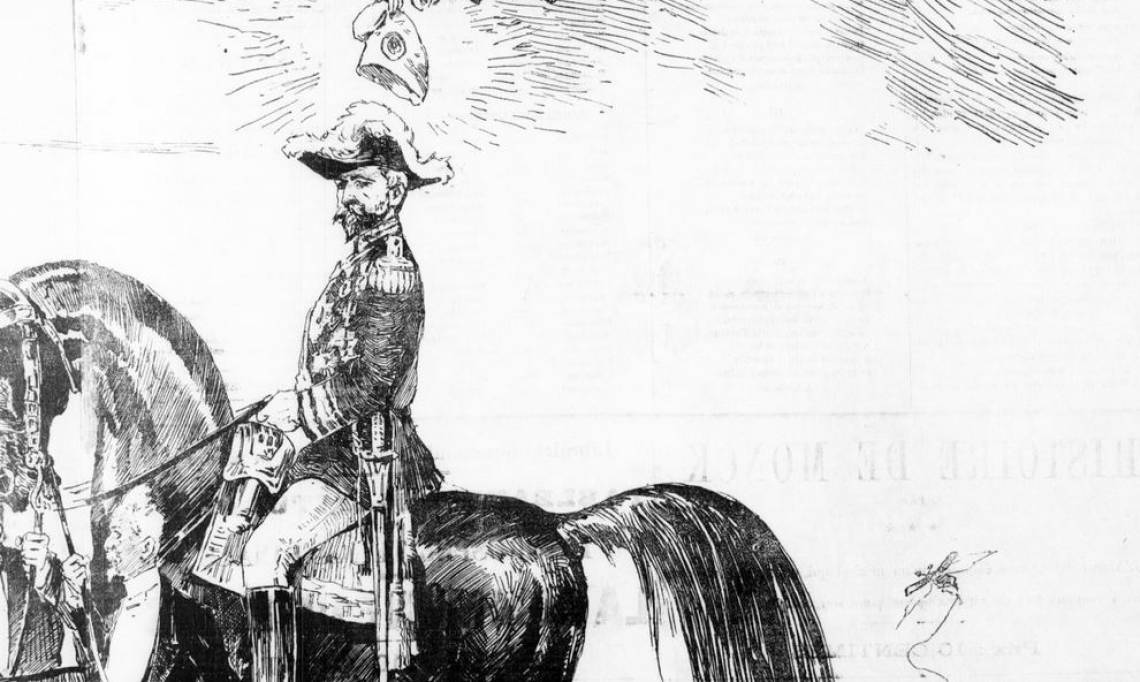 Dessin de Georges Boulanger paru dans Le Boulangiste, journal satirique consacré au général, 1886 - source : RetroNews-BnF