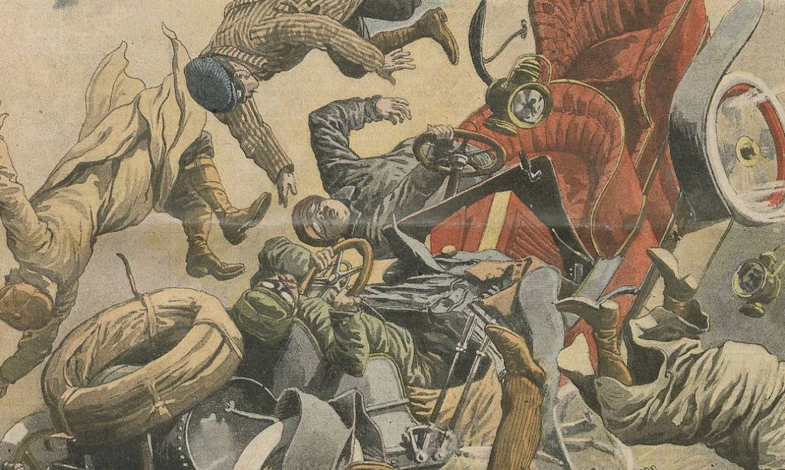"L'accident de Pompignac : terrible collision d'automobiles", Le Petit Journal, supplément du dimanche, 1907 - source : RetroNews-BnF