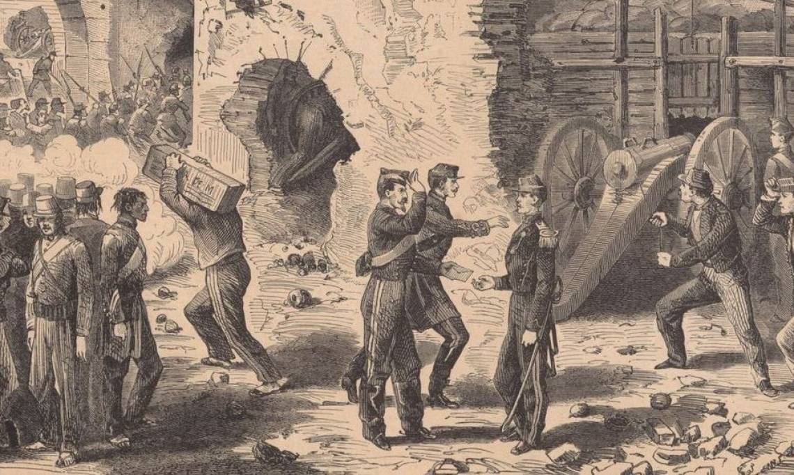 Opérations lors du siège de Puebla, au Mexique, Le Monde illustré, 1863 - source : RetroNews-BnF