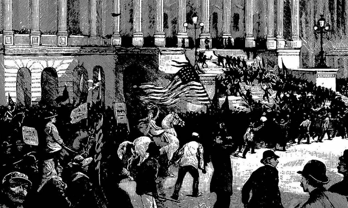 « Washington, la manifestation des sans-travail devant le Capitole », L'Univers illustré, 1894 - source : RetroNews-BnF