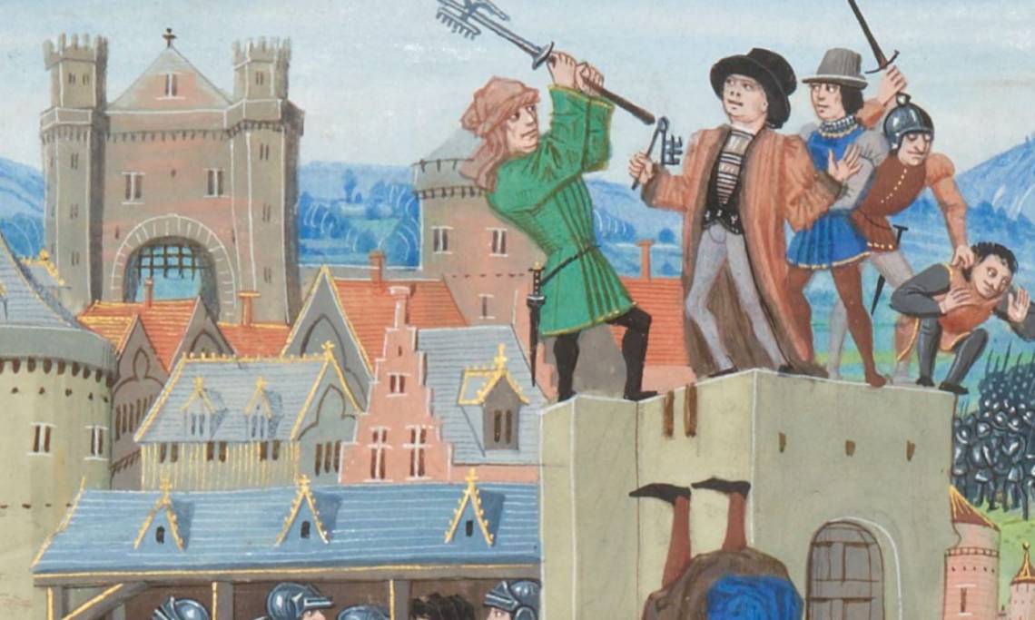 L'assassinat d'Etienne Marcel, in: Les Chroniques de Jean Froissart, circa XVe siècle - source : Gallica-BnF