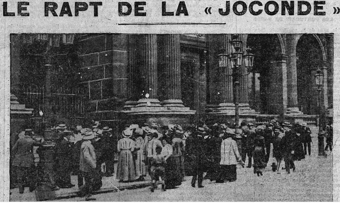 Extrait de la Une de L'Intransigeant consacrée à la « Joconde volée », 24 août 1911 - source : RetroNews-BnF