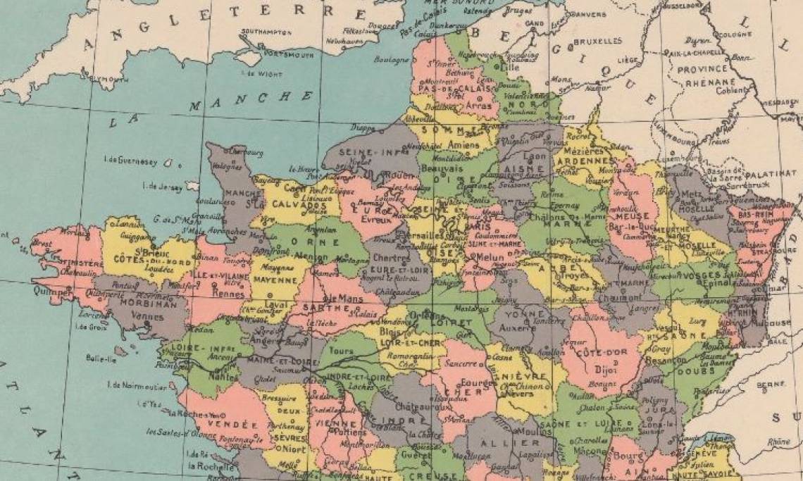 Carte de France publiée par Fernand Nathan, 1931 - source : Gallica-BnF