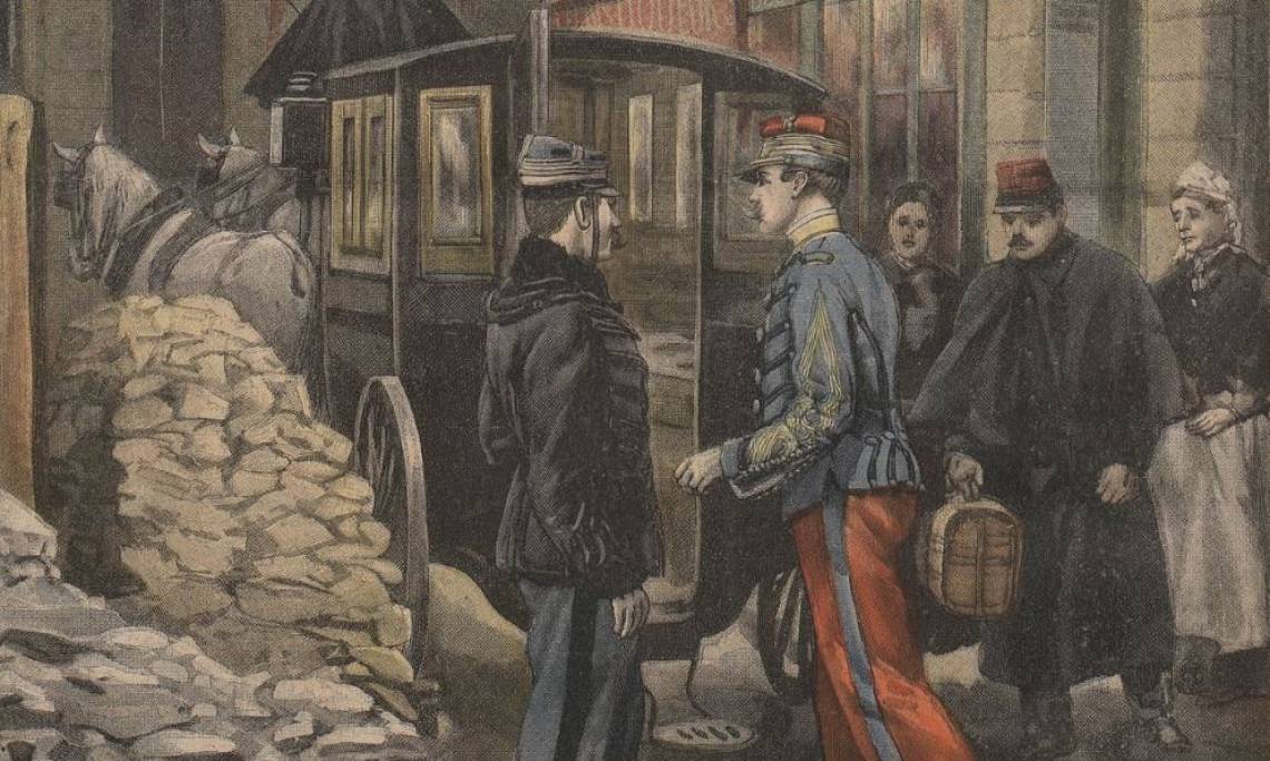 Arrestation du lieutenant-colonel Picquart, Le Petit Journal, Supplément du dimanche, 30 janvier 1898 - source : RetroNews-BnF