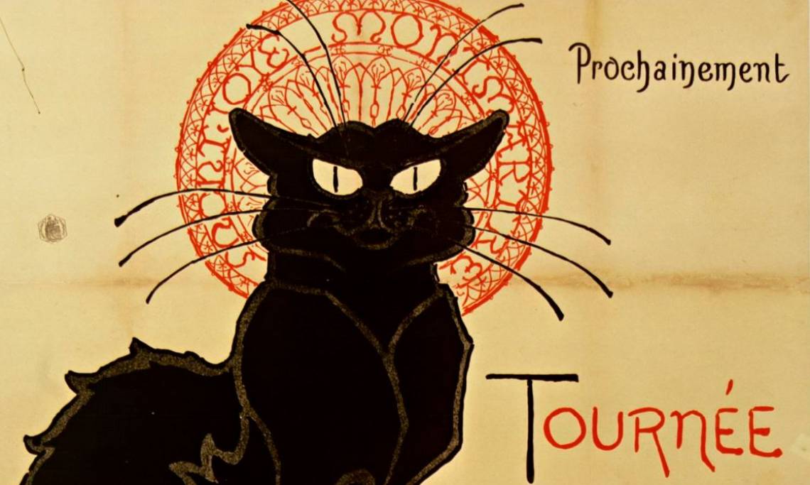 Affiche pour la Tournée du Chat noir, Théophile Alexandre Steinlen, 1896 - source : Gallica-BnF