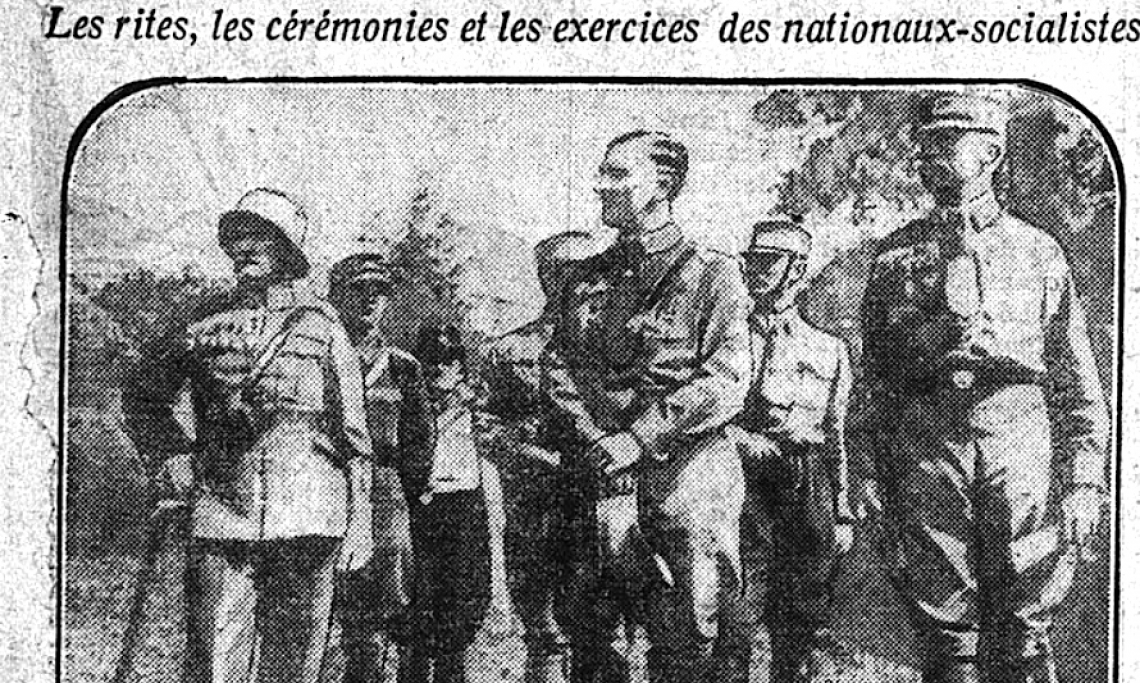 Manchette de Une du Matin titrée « Comment Adolf Hitler entraîne ses troupes », le 8 décembre 1929 - source : RetroNews-BnF