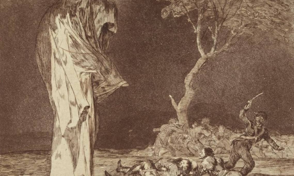Sottise de frayeur, estampe de Goya, 1828 - source : Gallica-BnF