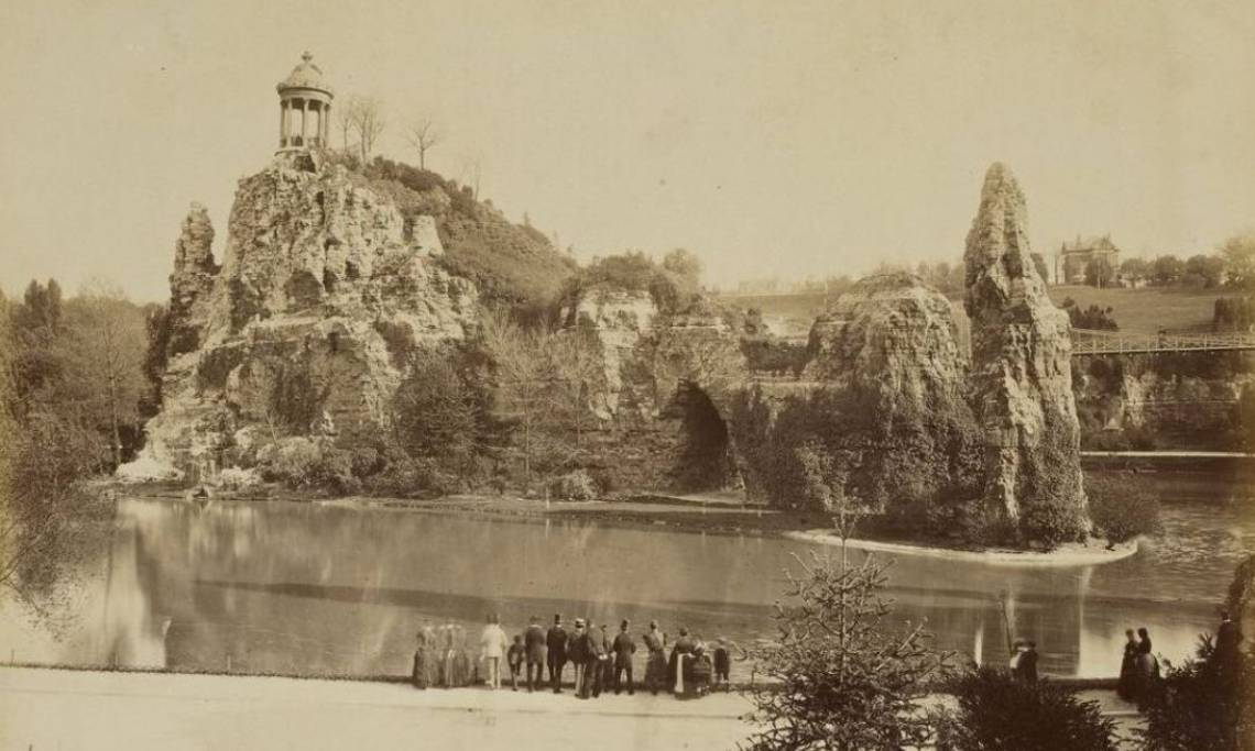 Le parc des Buttes-Chaumont, 1890-1900 ; source Gallica BnF