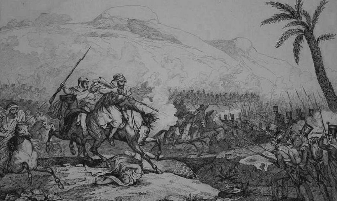 Bataille de Sidi Khalef, gravure, 1830 - source : WikiCommons