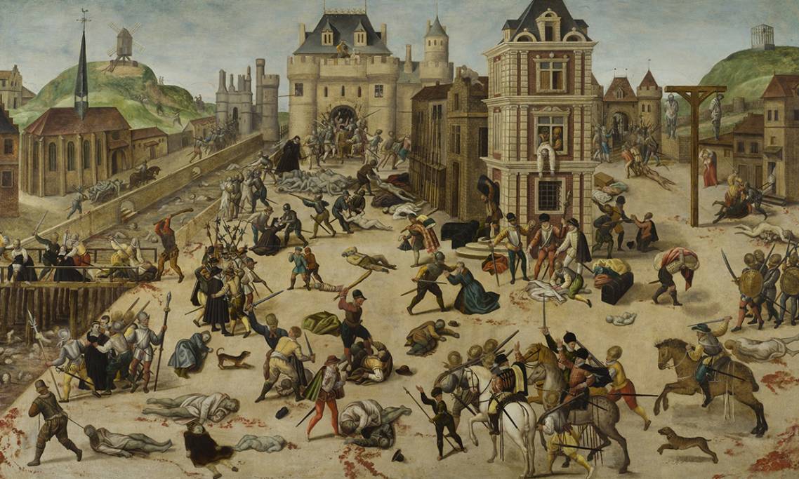Le Massacre de la Saint-Barthélemy, tableau de François Dubois, circa fin du XVIe siècle – source : WikiCommons